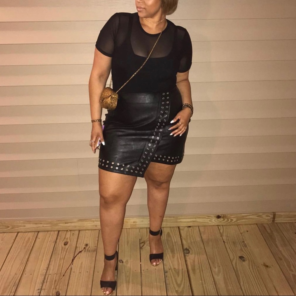 Faux Leather Grunge Skirt